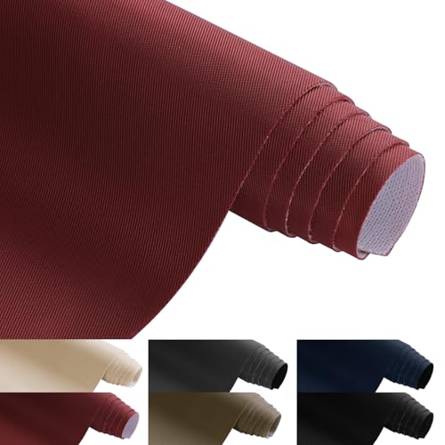 Thick Twill Fabric by The Yard, 58" W 0.75mm Polyester Twill Woven Lining Fabric Soft Excellent Luster Upholstery Fabric for Bags, Cushion, Chair, DIY Projects, 1 Yard Wine Red
