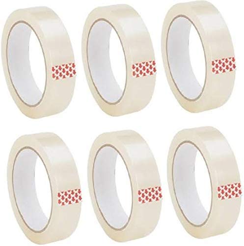 JONTY Cello Transparent Adhesive BOPP Tape 1'' inch Width x 65 Meter Length Roll - Packing Tape (Pack 6) 2