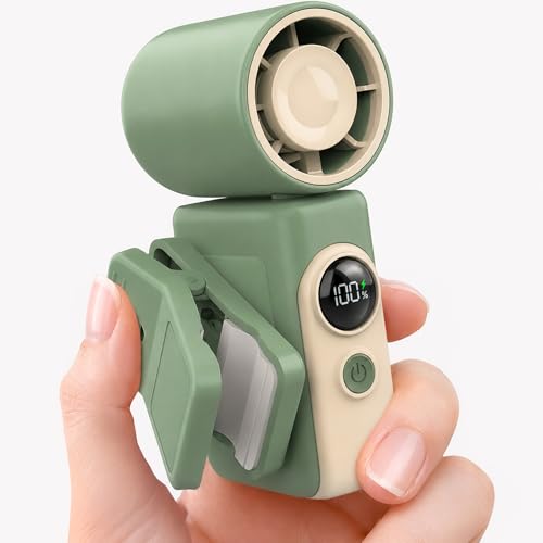 Image of Hotsales Clip-On Portable Fan for Strollers, Handheld Turbo Fan for Travel | Small But Mighty Mini Fan, Detachable 360 Rotating Clip, LED Display, Rechargeable, Summer Outings, Gifts For Women And Men
