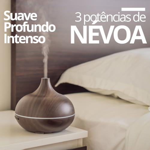 Difusor De Aromas Grande 500ml Umidificador De Ar Ultra Sônico Potente Temporizador ate 6h 7 cores d