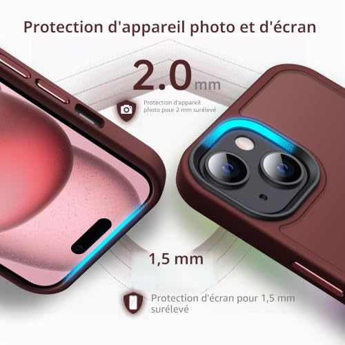 Coque iPhone 15 rouge Anqrp Matt Zero en silicone souple - 4