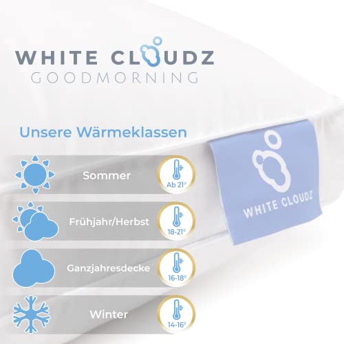 Daunendecke 240 x 220 cm von White Cloudz Aspen 4-Jahreszeiten Bettdecke