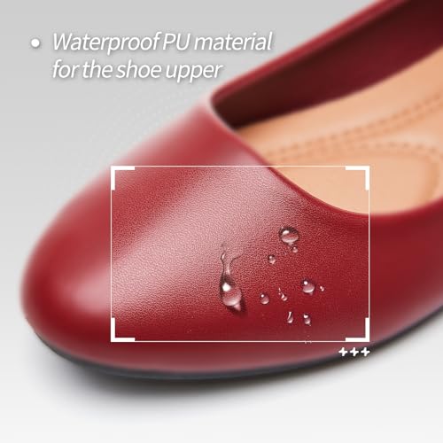 Image of Women's Ballet Flats Shoes Comfortable PU Leather Dress Slip on Shoes Teacher Business Casual