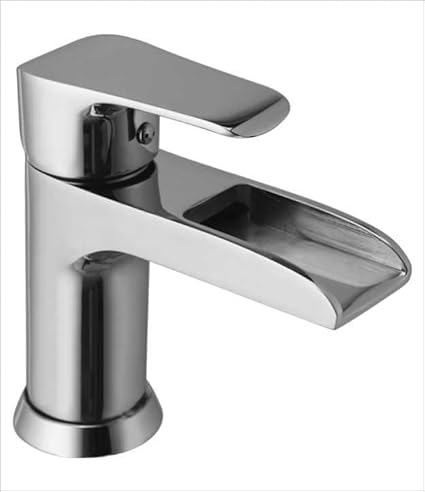 THOISEWELT Hot & Cold Basin Mixer Waterfall Tap Kitchen Sink Basin Tap Pillar Cock Full Brass Material Chrome Finish Round (AFBL-201)