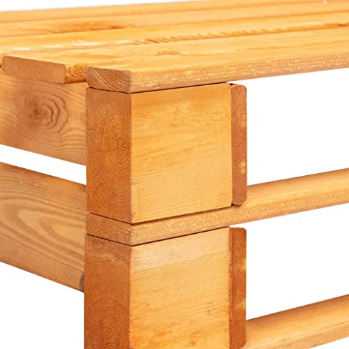 Sofá de palés para balcón y terraza de madera resistente marrón miel 6