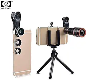 Kit de Lentes 4 em 1 APEXEL para Smartphone APL-HS12XDG3Zj