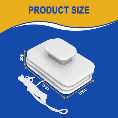 Image of Magnetic Window Glass Cleaner | Doublefaced Glass Cleaner | Double-Side Glazed Two Sided Wiper with 2 Extra Cleaning Cotton Squeegee Washing Equipment Household Magnet | (Square Window)