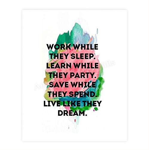 “Work While They Sleep-Live Like They Dream”- Motivational Wall Art- 8 x 10″ Poster Print-Ready to Frame. Ideal for Home, School, Office & Gym Décor. Inspire and Encourage Your Team & Students.