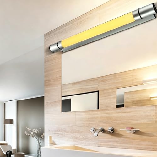 Apliques de pared espejo baño LED giratorio 360 y aluminio plateado 50cm