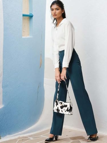 Image of KOTTY Women Polyester Blend Solid Trousers