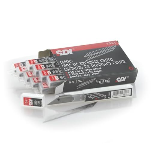 Cuchillas para Cutter de Precisión en Acero SK2+Cr de máxima calidad y corte en 30º, fabricadas por SDI, caja de seguridad con 10 cuchillas distribuido por Office Box. (Pack 10 Cuchillas)