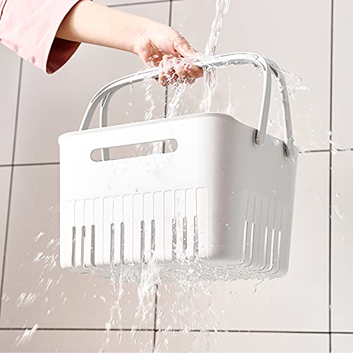Uujoly Portable Shower Caddy Basket Tote For Bathroom College Dorm, Plastic Storage Basket With Handles Organizer Bins For Kitchen Bathroom, White #TOP3