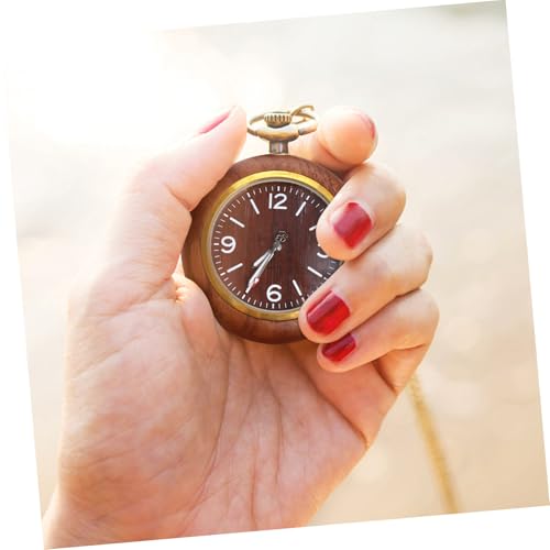Montre de poche à quartz rétro en ébène noir et alliage d'exception - 4