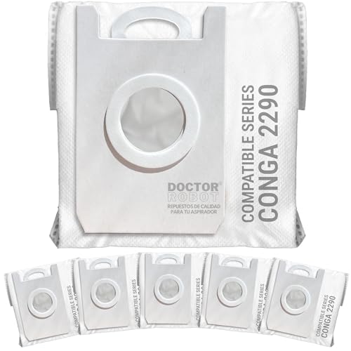 5 Bolsas de recambio Conga 2290 genérico compatible con Aspirador Conga 2290 Cecotec. Repuesto compatible de gran capacidad