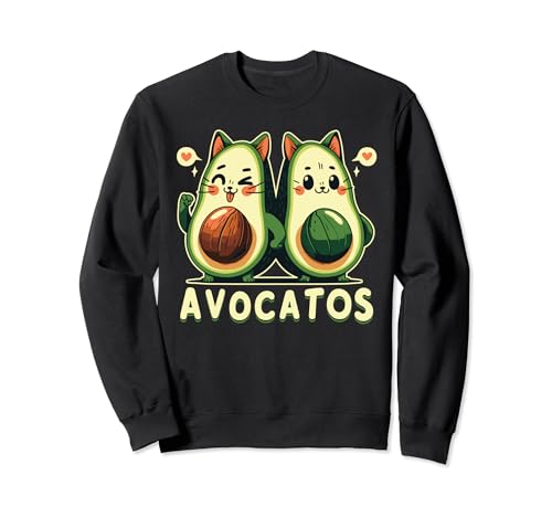 Avocatos Design Cat Avocado Vegan Sudadera