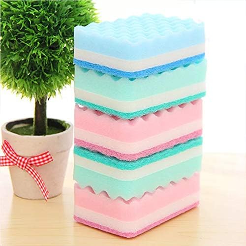 Multi-Use Cleaning Sponges Non-Scratch Sponge Scrubbing Dish Sponges Use for Kitchens Bathroom Scourers Brush Kitchen Cleaning Tools (Pack of 5)-image-30