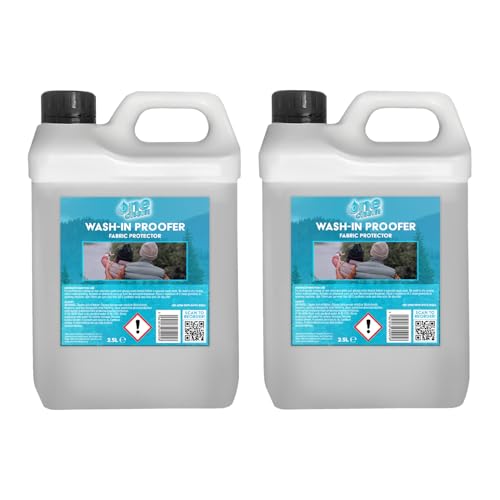 One Chem Wash-In Waterproofer 2 x 2.5 Litres, for Waterproofing Clothing, Adds and Restores Water Repellency