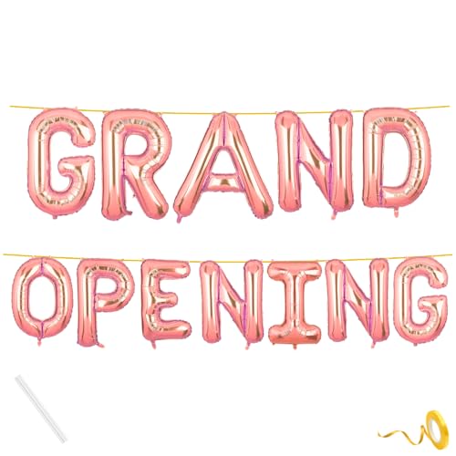Image of Grand Opening Banner Rose Gold for New Home Office Shop Temple Foil Balloon Decoration Decor Celebration