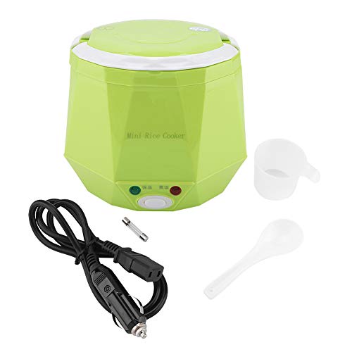 stronerliou 12V 100W 1.3 L Olla arrocera eléctrica portátil Multifuncional Vaporizador de Alimentos para automóviles(Verde)