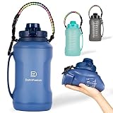 Dahlifasion Collapsible Water Bottles-64 OZ Water Bottle With Straw -BPA Free Large Reusable Drink C
