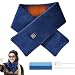 WIYETY Beheizbarer Schal USB Elektrischer Heizschal, Heizschal, 3 Stufen Einstellbarer Kommt mit Kleiner Powerbank, USB-Temperaturregelung, Schnelles Aufheizen Winterschals für Unisex Navy Blau
