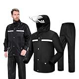Capa de Chuva para Moto com Jaqueta + Calça Refletiva Impermeável – Motoqueiro, Ciclismo e Entregadores – Alta Visibilidade e Proteção Completa – Tamanho: XXG 175-180cm 75-90kg - Shop100