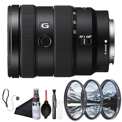 Sony E 1655mm F2.8 G Standard Zoom Lens (SEL1655G) APS-C E-Mount | Constant F2.8 Aperture | G Lens Optics | Filter Kit, Cap Keeper, Cleaning Kit, and More