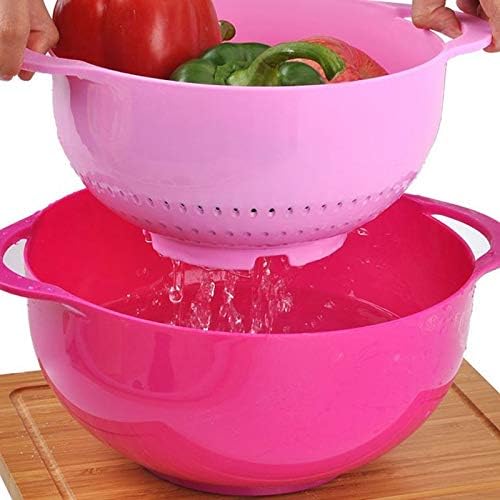 Food Strainers， 10 Pcs Mixing Bowls Set Nesting Bowls Stackable Measuring Cups Sieve Strainer Colander for Salad Cooking Baking Tool. Strainer