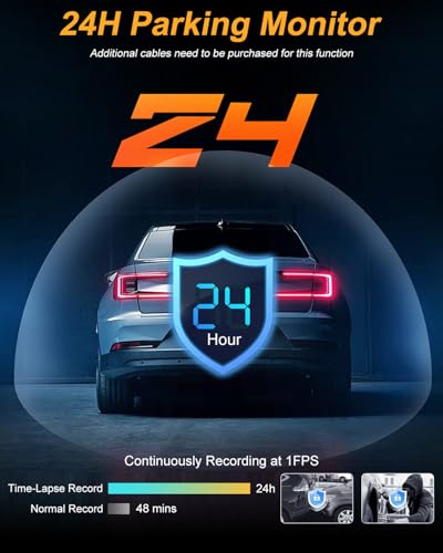 NHOPEEW 7 pulgadas Espejo Dash Cam con Vista Delantera y Trasera Cámaras Duales - Sensor de Gravedad/Visión Nocturna/Grabación en Bucle/Detección de Movimiento/Monitor de Aparcamiento + 64G Tarjeta SD - imagen 5