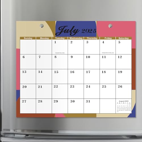 Calendario magnético para nevera, calendario de 18 meses de julio de 2024 a 2025, calendarios magnéticos, planificador semanal mensual del Reino Unido, organizador familiar, recordatorios de eventos y
