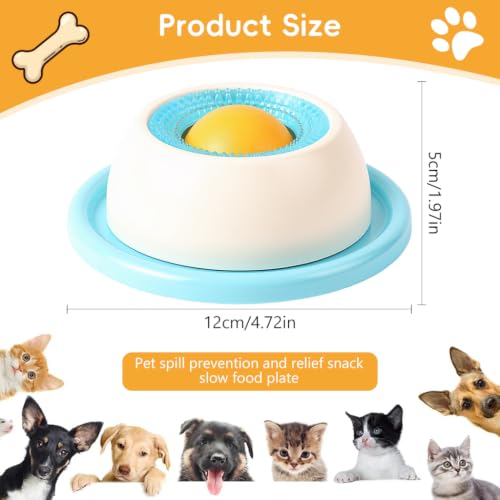 Image of Qpets Dog Lick Bowl with Rolling Ball, Slow Feeder Toy for Small Dogs