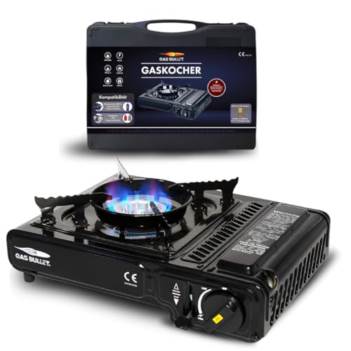 Gas Bullet ® Universaler Gaskocher | Für 227g Ventilkartuschen | Mit Piezo-Zündung | Kompakt & leicht | Perfekter Outdoor-Kocher für Camping, BBQ & Abenteuer (Einzeln) Gas Bullet ® Universaler Gaskocher | Für 227g Ventilkartuschen | Mit Piezo-Zündung | Kompakt & leicht | Perfekter Outdoor-Kocher für Camping, BBQ & Abenteuer (Einzeln)