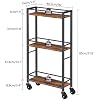 DWVO Slim Rolling Kitchen Cart With Wood Top – 4-Tier Mobile Storage Cart For Small Spaces, White