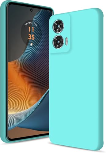 Image of DIZORO Microfiber Candy Case for Motorola Edge 50 Fusion Smooth Touch Cushion Liquid Soft Silicone Gel Rubber Phone Cases Non-Slip Full Body Protective Shockproof Back Cover New Mint