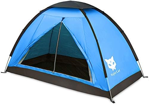 Night Cat Backpacking Tent for One 1 to 2 Persons Lightweight Waterproof Camping Hiking Tent for Adults Kids Scouts Easy Setup Single Layer