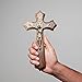 Intercession Wall Wood Cross Crucifix (Antique Gold - 10 Inches)