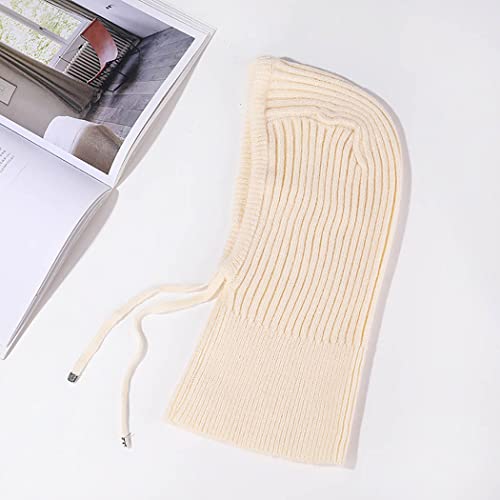 Knitted Hooded Scarf Hat Winter Balaclava Thermal Neck Gaiters Neck Warmer Adjustable Scarf for Men Women2