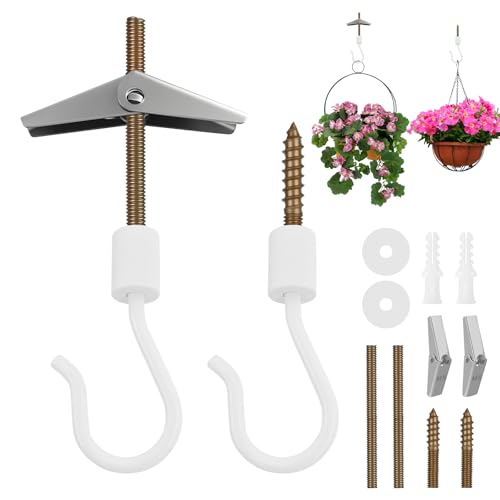 Kofuyni Upgraded Ceiling Plant Hangers 2 Pack, Metal Swag Ceiling