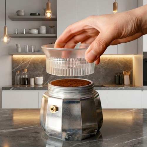 Image of Supvox Powder Ring Distributor for Moka Pot Coffee, 3 Inch, 4-6 Cup