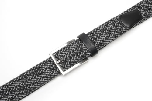 Image of Fabio Valenti Men's Stretch Belt Woven Braided Belt 1 3 /8 for Golf Pants | Solid Buckle, Casual Occasion, Everyday Dress, Handmade,Colorful,Gift