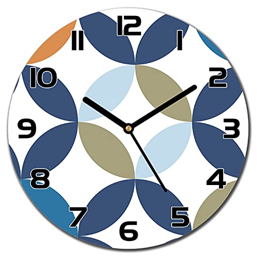 Horloge en Verre Lisible Aiguilles Noires Déco Moderne 30cm - 2