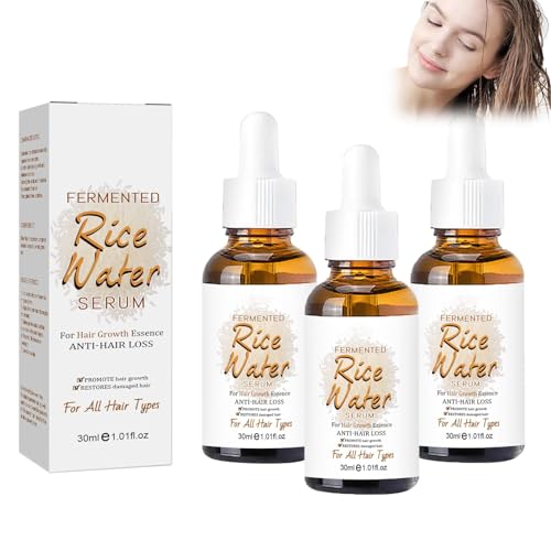 Aceite capilar de agua de arroz, suero capilar, esencia de arroz natural, suero de leche de arroz natural, fortalece el cuero cabelludo, mejora la condición del cabello, previene la caída del cabello