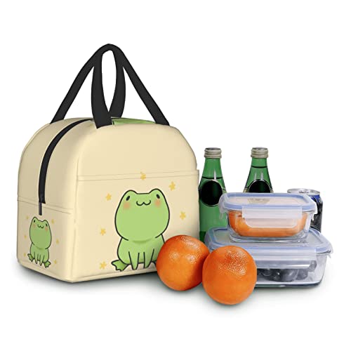 Senheol Cute Frog Cartoon Print Lunch Box, Kawaii Small Insulation Lunch Bag, Reusable Food Bag Lunch Containers Bags For Women Men #TOP7