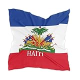MUCEXQ Haiti Flag Women's Fashion Silk Scarf,Square Satin Headscarf Novelty Neck Scarf Hair Wraps