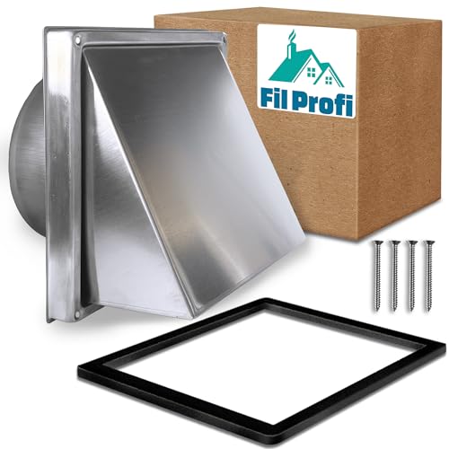 FilProfi - (5 inch) Wall Mounted Vent Cover with Magnetic Lock. Exhaust Duct Kit for Outdoor Use. Deflector for Kitchen Fan.