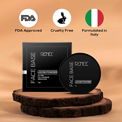 Image of RENEE Face Base Loose Powder - Deep Beige, 7gm | Non Sticky, Weightless Matte Finish, Excellent Payoff, Enriched with Vitamin E