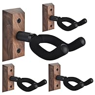 Upgraded Hardwood Guitar Hangers: The base of this guitar hanger wall mount is made of natural black walnut wood, displaying its unique wood grain. Crafted and polished by craftsmen, the guitar hanger retains the unique and classic wood grain of waln...