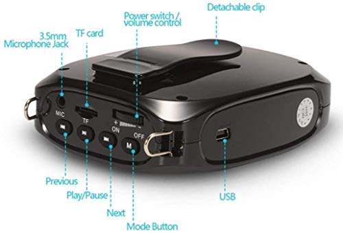 Amplificatore vocale Altoparlante Bluetooth Portatile Microfono Senza Fili Auricolare 1800mAh Sistema PA per Insegnanti Allenatori Formazione Guida Turistica Riunione di Promozione