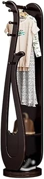 Coat Stand Rotating Dressing Mirror and Coat Rack Clothes Hanger Solid Wood Rotatable Storage New Chinese Style ArtRosewood