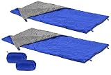 PEARL Party-Schlafsack: 2er-Set Decken-Schlafsäcke, 200 g/m² Hohlfaser-Füllung, 190 x 75 cm (Rucksack-Schlafsack)